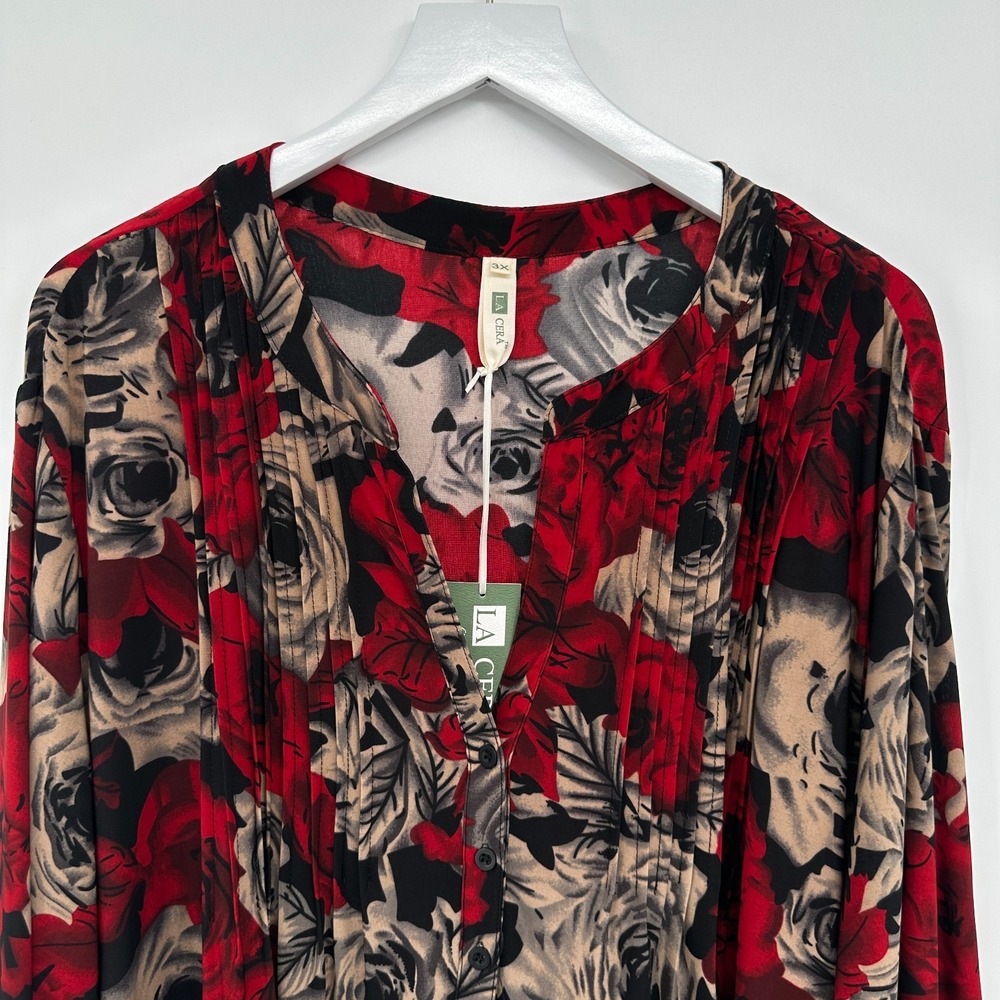 La Cera Tunic Top Shirt 3X Stretch Floral Bloomcore Festival Witchy Grunge New - Picture 4 of 14